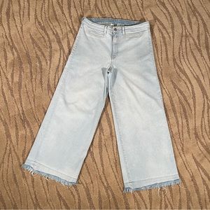 High Waist Culotte Cropped Jeans